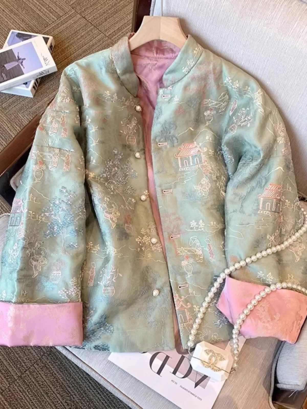 

New Chinese Style Top Embroidered Jacket For Women's Early Spring Wear 2024 New Style Coat Chinese Style Jacket Beauty Wear