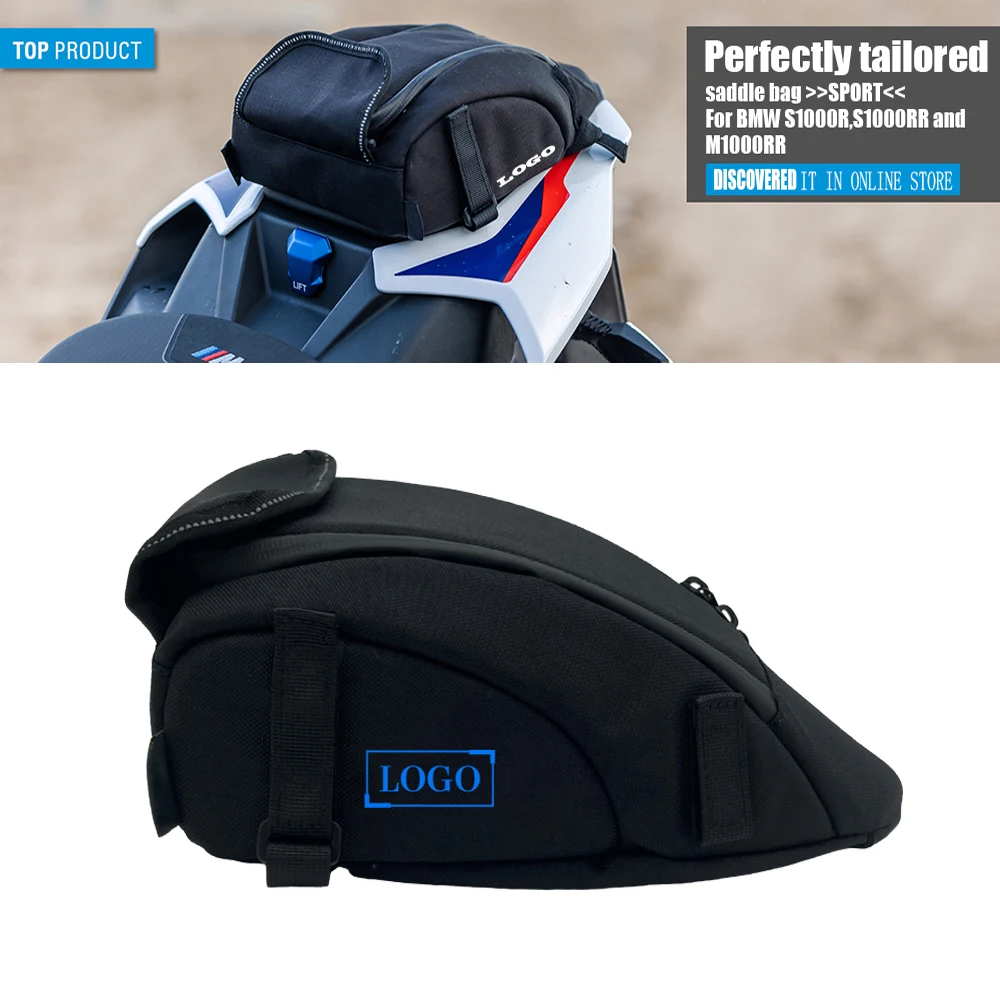 For BMW S1000 S10000RR S10000R M1000RR Seat Bag SPORT - Black Storage Bag Saddle Bag Rear Seat Cushion Tool Bag Waterproof Bag