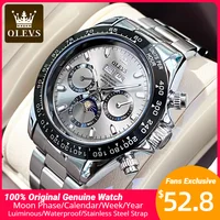 OLEVS-reloj mecánico automático para hombre, marca superior, Original, de acero inoxidable, luminoso, resistente al agua, con fecha, conjunto de lujo