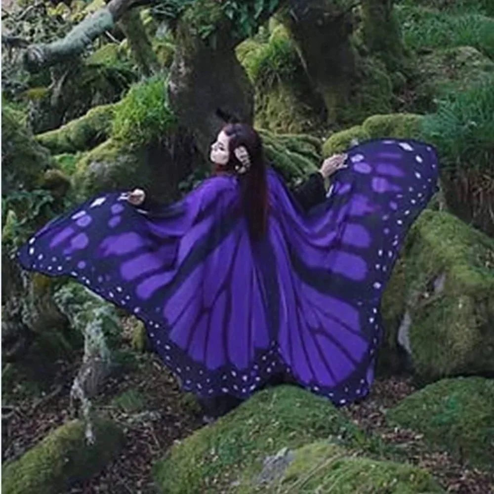 Funny Moth Butterfly Cape Party Masquerade Butterfly Peacock Shawl Dress Up Halloween Butterfly Cosplay Costumes Summer