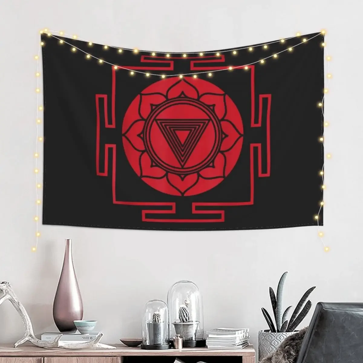 Kali Yantra Meditazione Arazzo Fungo Arazzi da parete Arazzo