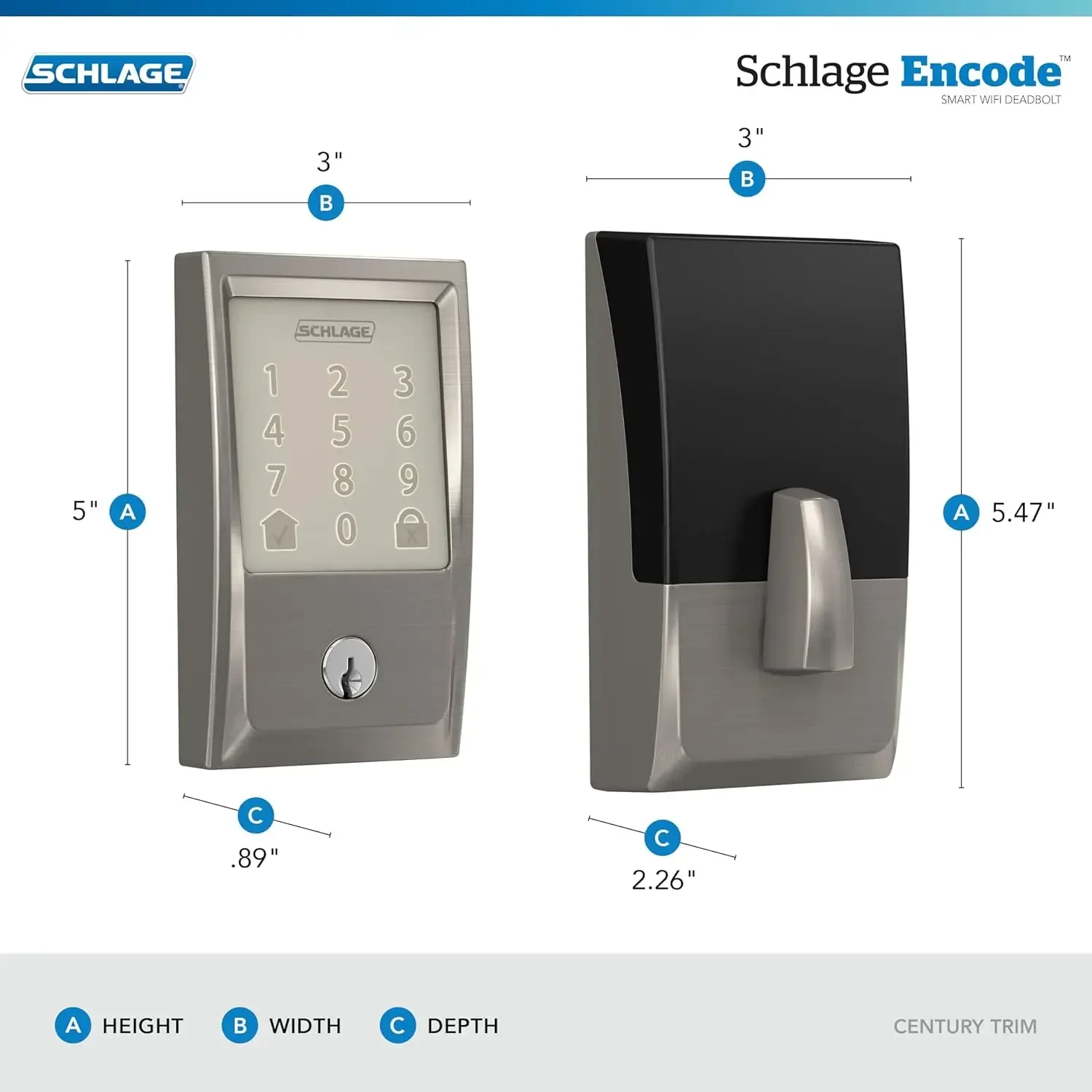 Imagem -04 - Smart Wi-fi Deadbolt com Century Trim Codificar Satin Nickel