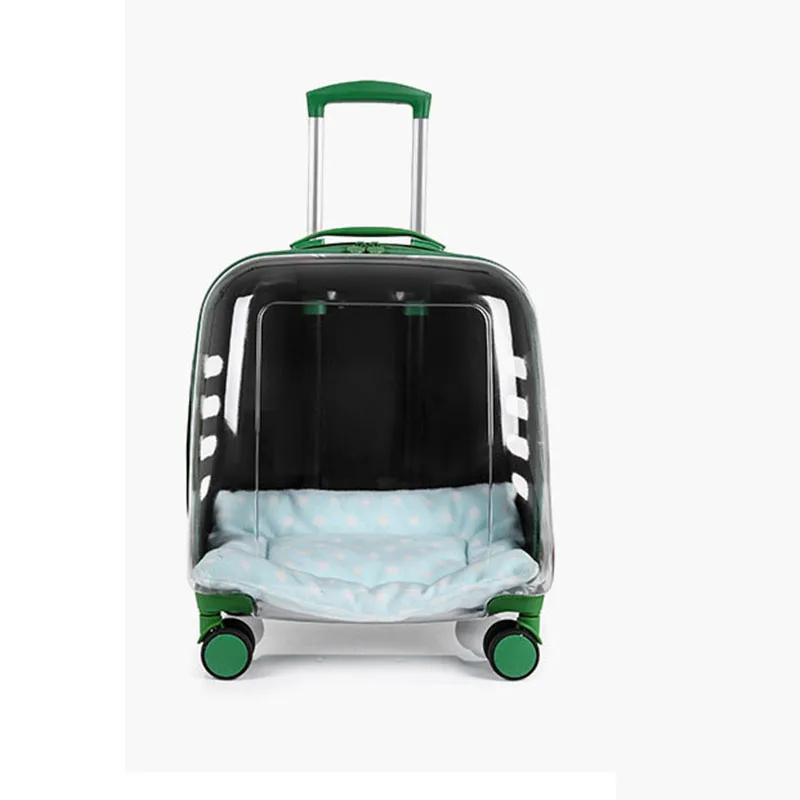 Transparent Capsule Portable Pet Bag Carrier Luggage Case Trolley Case with Wheels