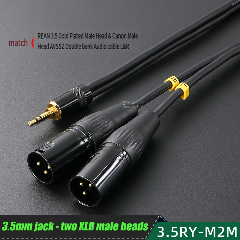 

3.5mm Jack to XLR Audio Cable TRS Stereo Male to Male Dual XLR Splitter For Mixer Speakers Amplifiers Microphone Audio Aux Cord