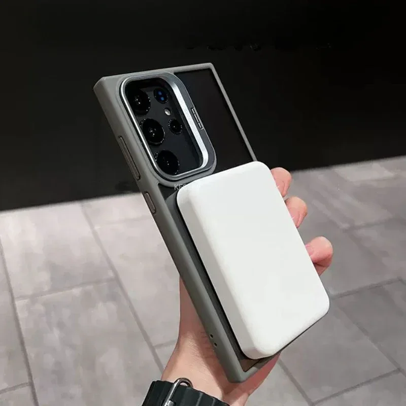 For Magsafe Hidden Holder Clear Case For Samsung Galaxy S25 S24 Ultra S22 Plus S23 FE Shockproof Magnetic Wirelesss Charge Cover - náhled 3