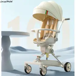 Poussette bidirectionnelle pour bébé, pliable, assis, couché, paysage élevé, quatre roues, anti-roulis, portable, chaud