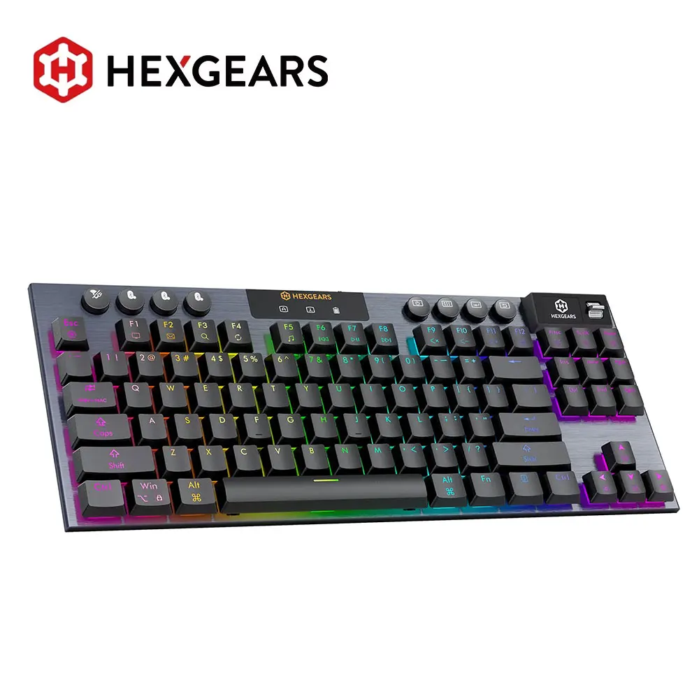 HEXGEARS A3 기계식 키보드 Kailh 스위치 Bluetooth/2.4G/Type-C 유선 연결 87 키 RGB 핫 스왑 무선 게임용 키보드