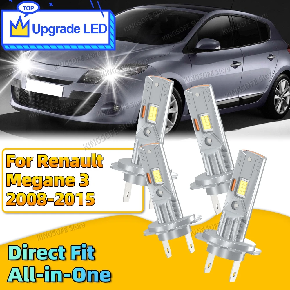 

2/4Pcs H7 Car Led Headlight Bulb Plug&Play 6000K High Low Beam For Renault Megane 3 2008 2009 2010 2011 2012 2013 2014 2015
