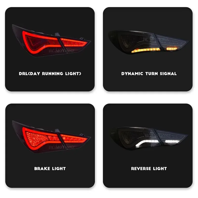 Car LED Assembly Sonata 8th 2011-2014 Rear Lights DRL Start up Animation Tail Lights for Hyundai
