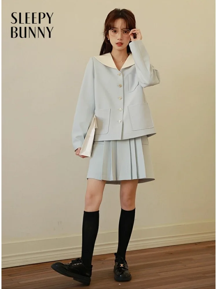 Elegant Pleated Mini Skirt High Waist A-Line Short Skirt for Women Chic Korean Style Uniform Skirt for School  Daily Casual Wear