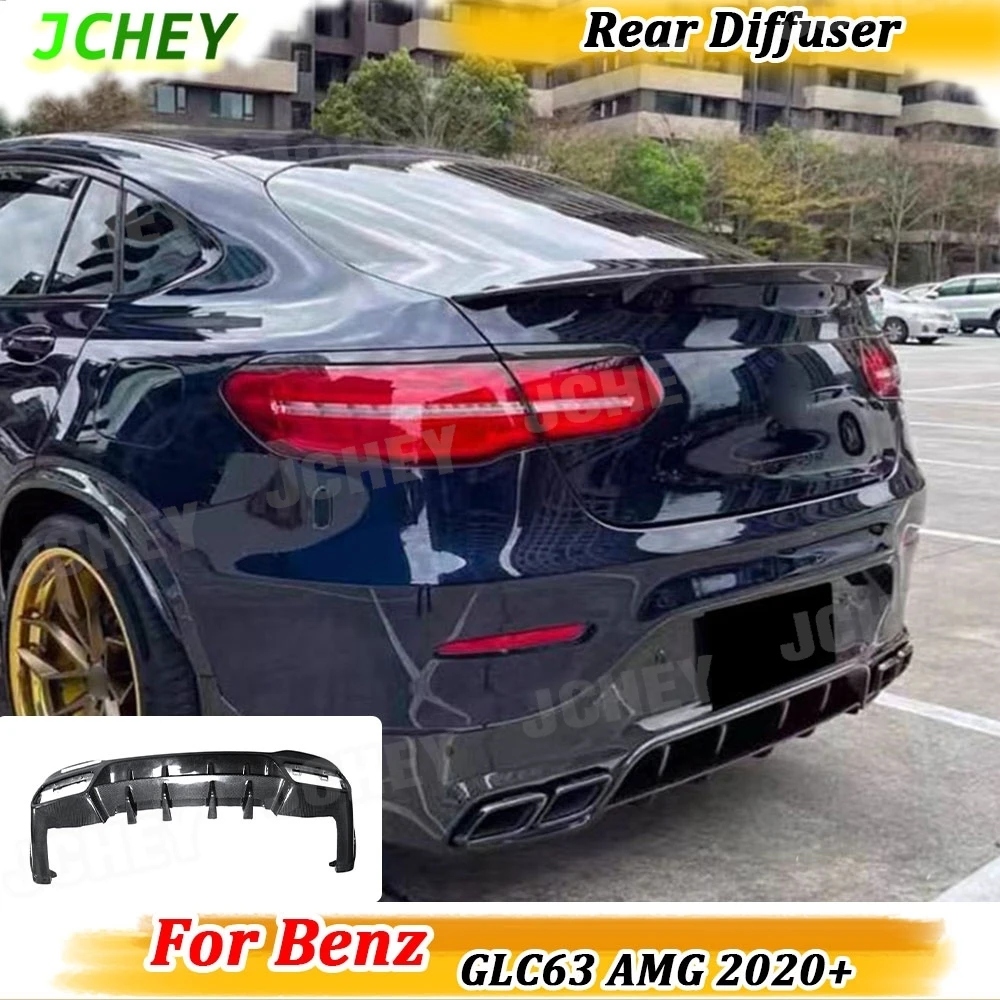 

JCHEY Carbon Fiber Rear Bumper Lip Diffuser for Mercedes Benz GLC Class X253 GLC63 AMG SUV 2020-2023 FRP Rear Lip Spoiler