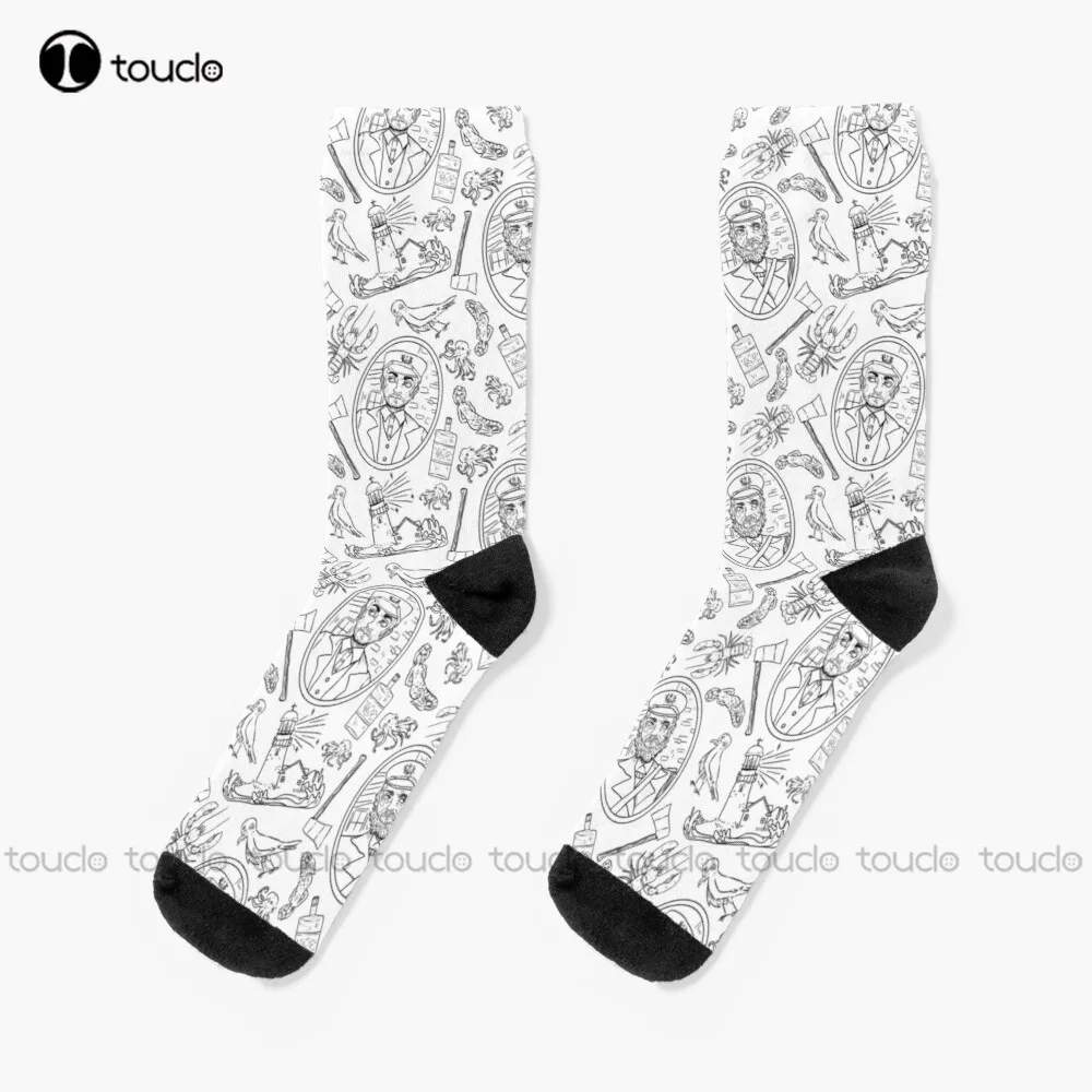 The Lighthouse Pattern #3 Black And White Socks Boys Football Socks 360° Digital Print Comfortable Best Girls Sports Funny Gift