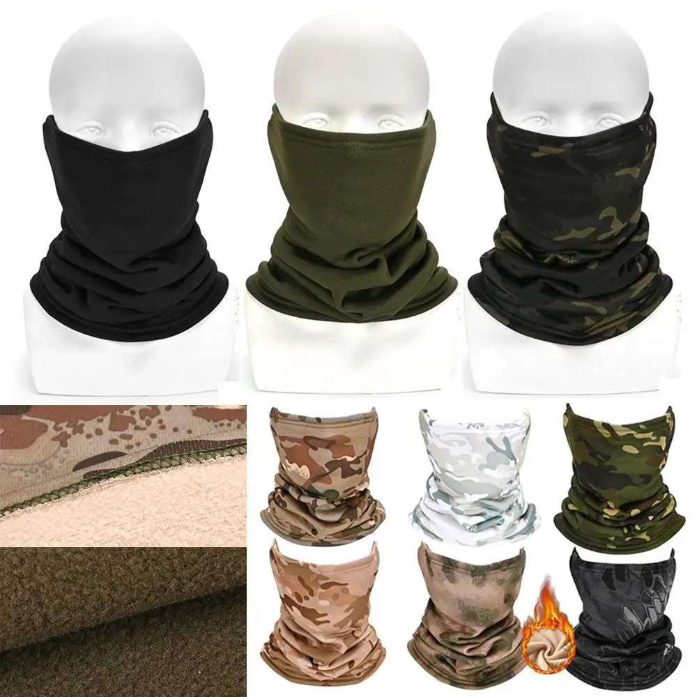 

Winter Camouflage Fleece Neck Gaiter Warm Ski Tube Scarf Snowboard Half Face Mask Cold-proof Collar Face Cover