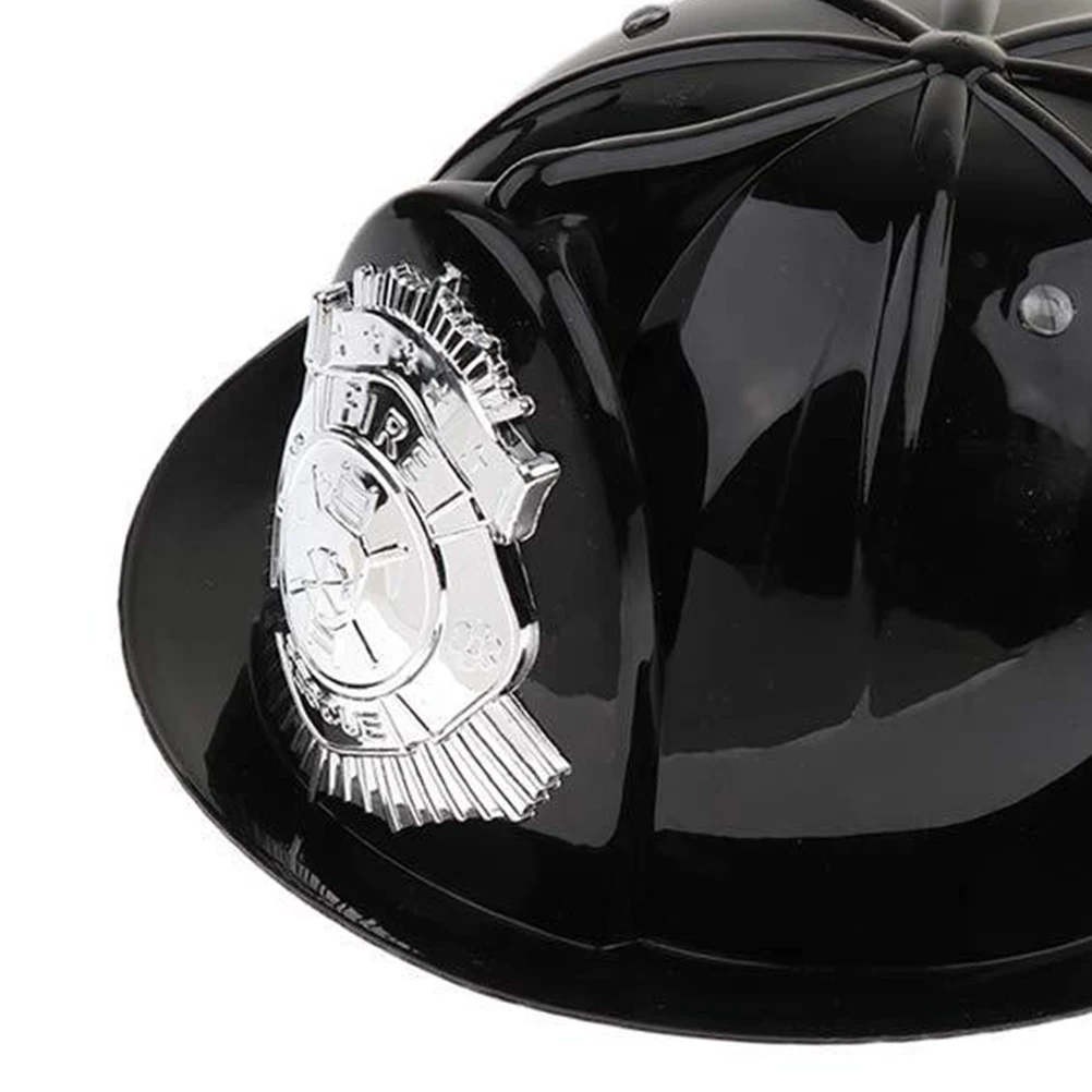 

Fire Hat Props Kid Cosplay Safety Firefighter Kids Helmets Hats Plastic Black