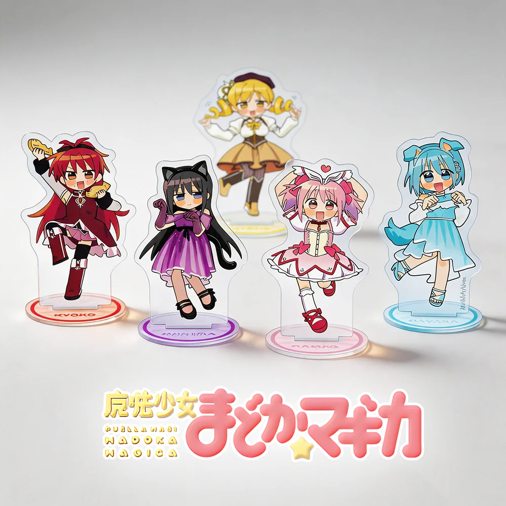 Anime Puella Magi Madoka Magica 2026 New 10cm Acrylic Stand Keychain Madoka Homura Sayaka Kyoko Mami Q Version Chibi Merch Gift