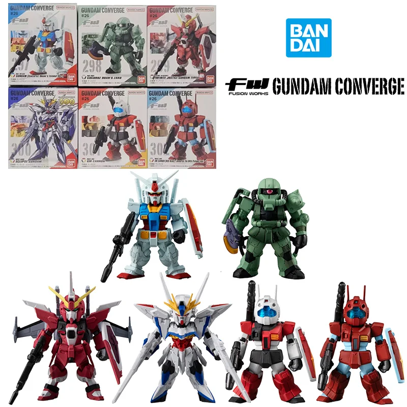 Bandai Shokugan FW Gundam Converge #26 Gundam Zaku Justice Gundam Eclipso Gundam GM Cannon 6Cm Original Action Figure Model Toy