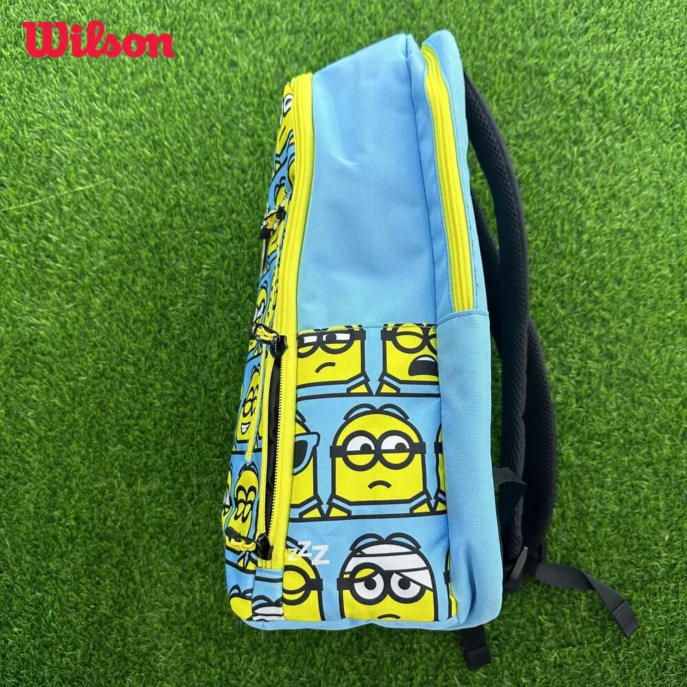 Wilson Minions V2.0 Team Tour JR Co Branded Styles Tennis Bag 2PK Racket Bag Multi Functional Large Capacity Teenage Backpack