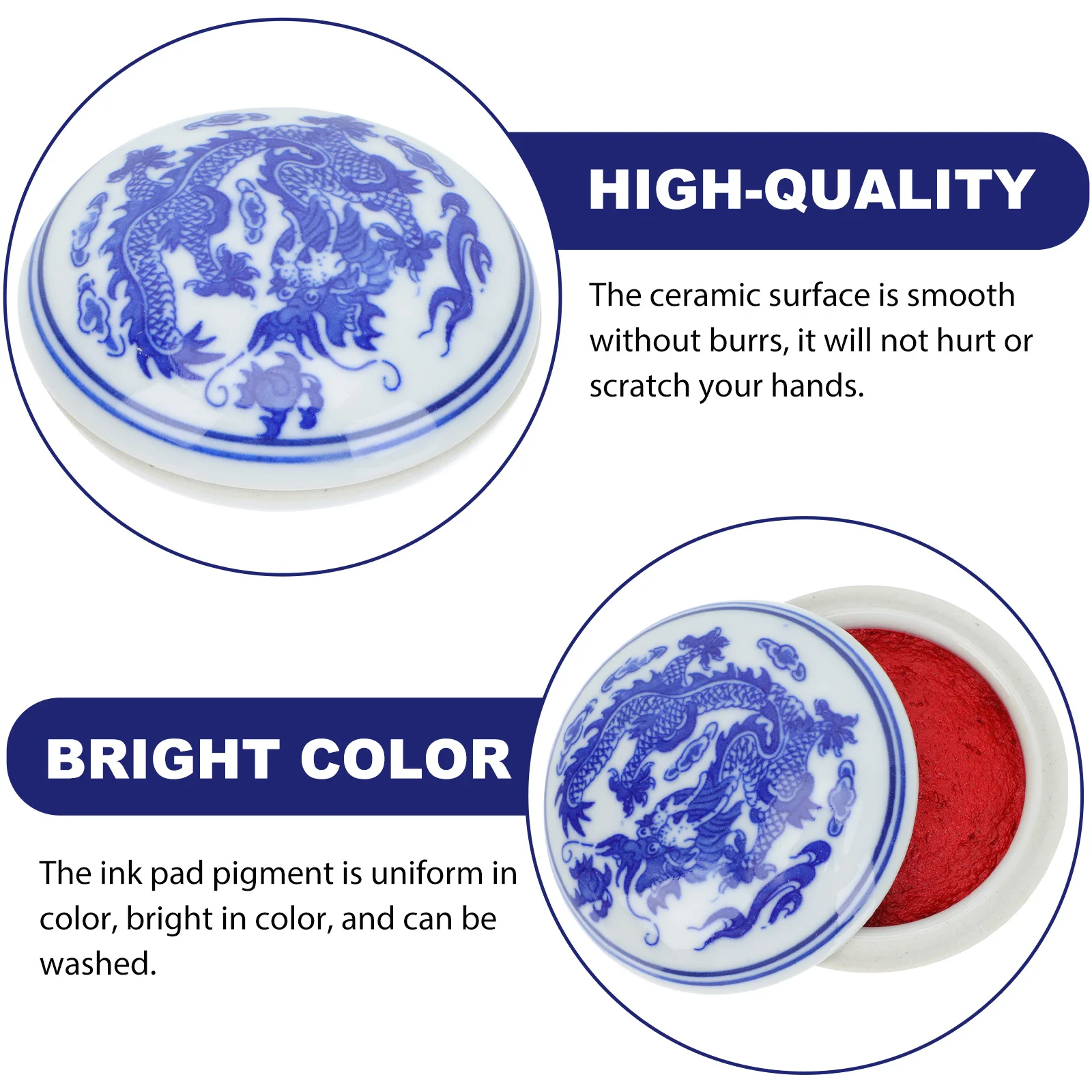 1 個 DIY 中国インクパッドセラミック表面多目的インクパッド滑らかな傷つきにくい絵画書道用