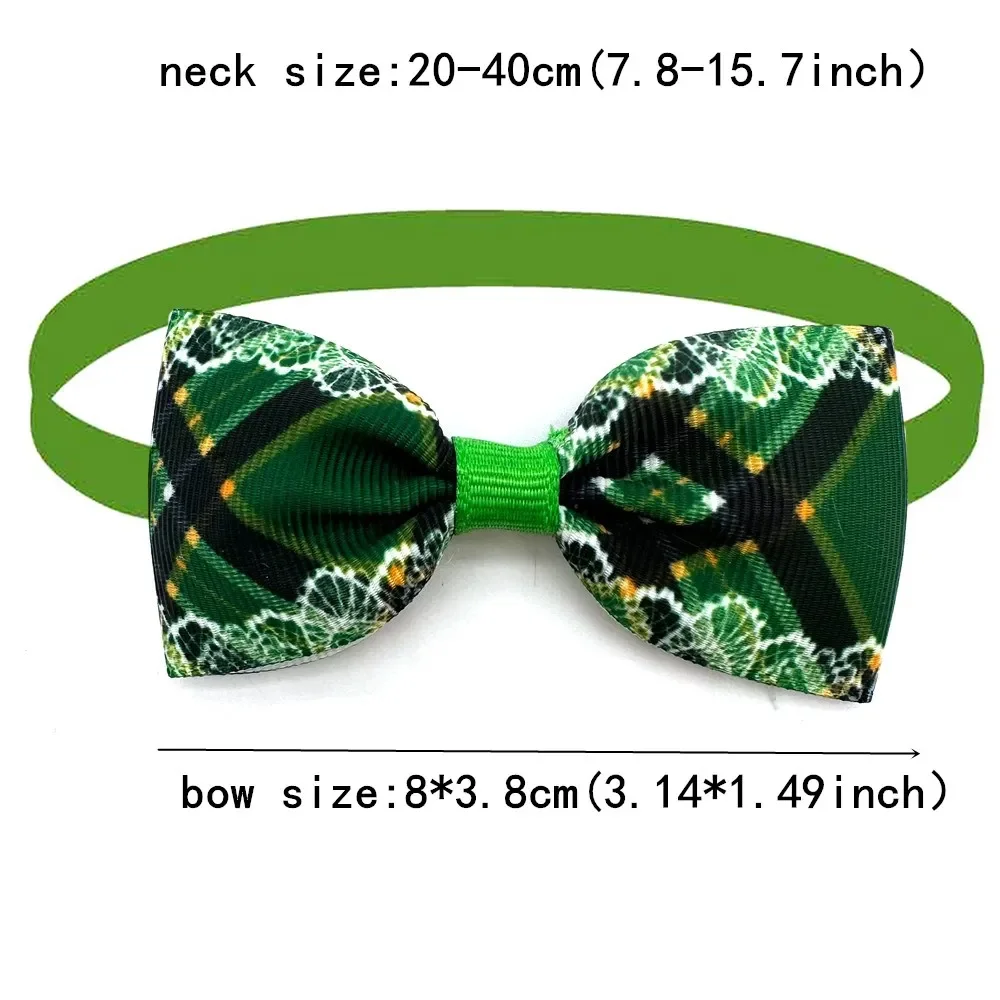 50/100pcs Pet Dog Accessories Boy Girl Dog Ties BowTies Lattice Style Pet Collar Adjustable Bowtie for Dogs Bulk Pet Product