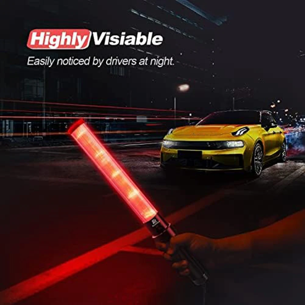 ABZV-Traffic Batons, светодиодная палка управления движением, палочки с защитным фонарем, сигнальные палочки для парковки и аэропорта, 16 дюймов, 2 шт.