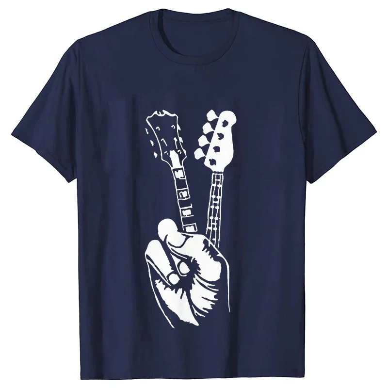 Funny Electric Bass Guitar Tee Shirts Graphic Tops Streetwear Short Sleeve Music Hip Hop Rock Musician Guitarist T-shirt Men