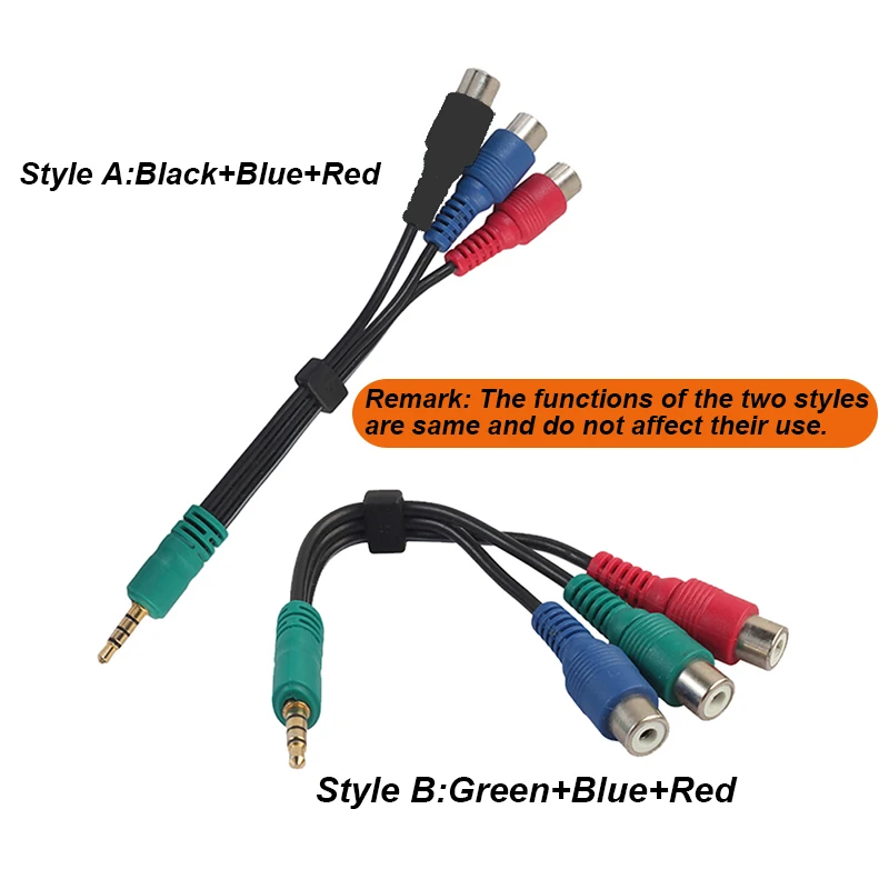Cabo video de 3.5mm 4-polo aux macho ao componente ypbpr 3 rca fêmea adaptador verde azul vermelho 3-rca linha externa para samsung tv pc
