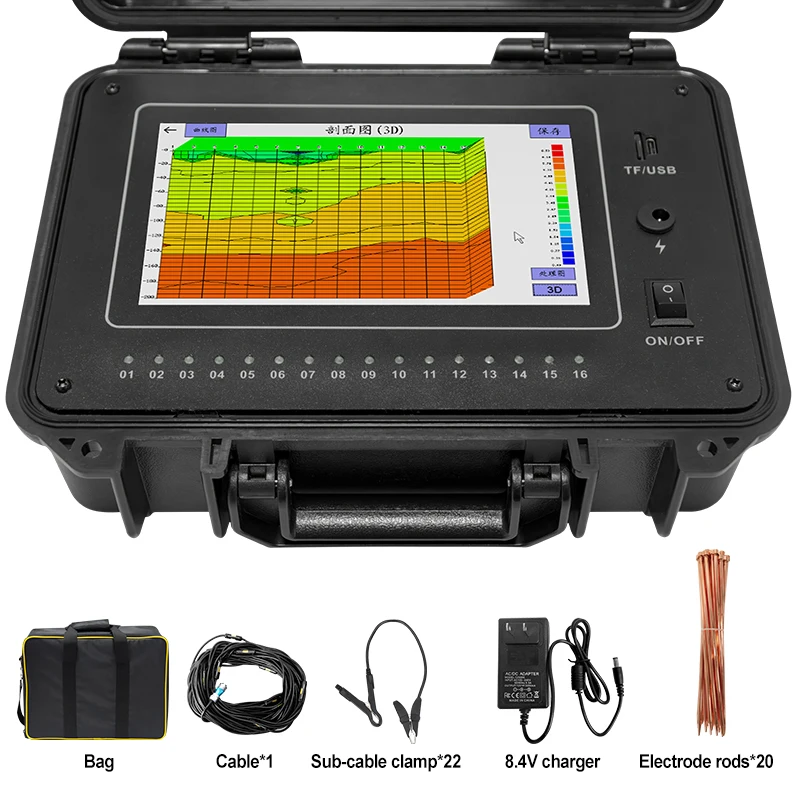 

TYM D Series 16 Channels Borehole Logging Geophysics Water Survey 500m 800m 2000m Well Water Detector Underground