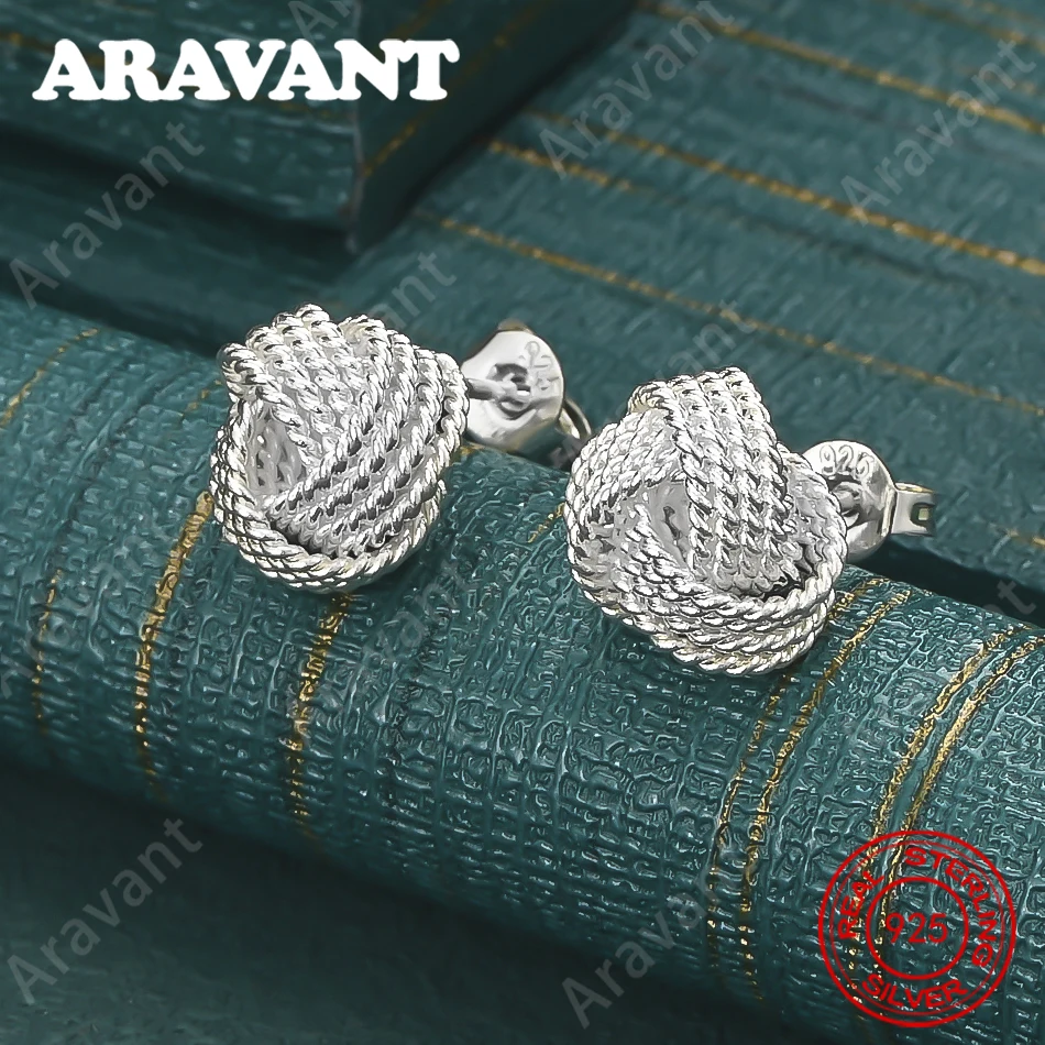 925 Sterling Silver Braided Earrings For Women, Commuter Accessories, Christmas Gifts, Jewelry