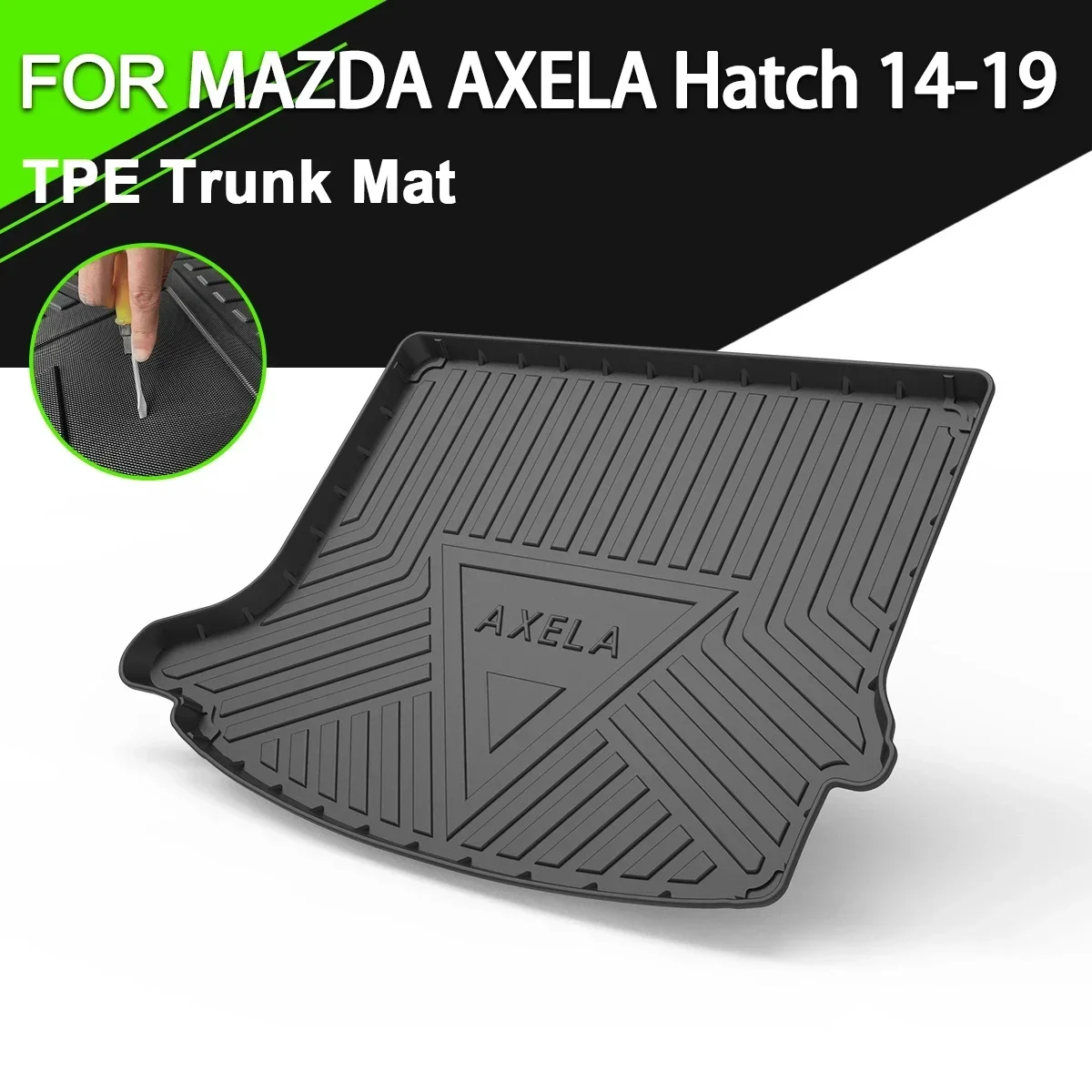 

For MAZDA AXELA Hatchback 2014-2019 Car Rear Trunk Cover Mat TPE Waterproof Non-Slip Rubber Cargo Liner Accessories