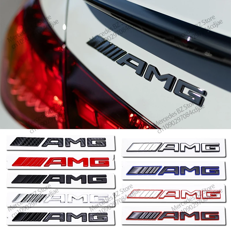 3D ABS Black Logo AMG Emblem Letters Car Trunk Badge For Mercedes Benz W204 W205 W176 W177 W212 W213 AMG Sticker Accessories