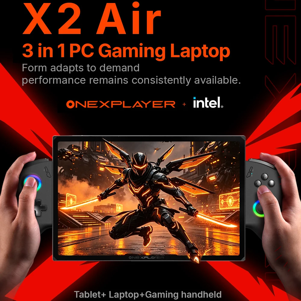 2026 New OneXPlayer X2 Air Gaming Laptop Intel Core Ultra 7 258V DDR5 32GB 1TB/2TB SSD Handheld Game Console 10.95" LTPS Screen
