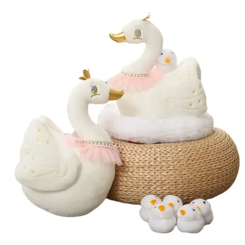 

Creative Funny Mother Swan And Little Swan Lovely Plush Toy Stuffed Animals Toys Parent-child Doll Sweet Love Birthday For Kids