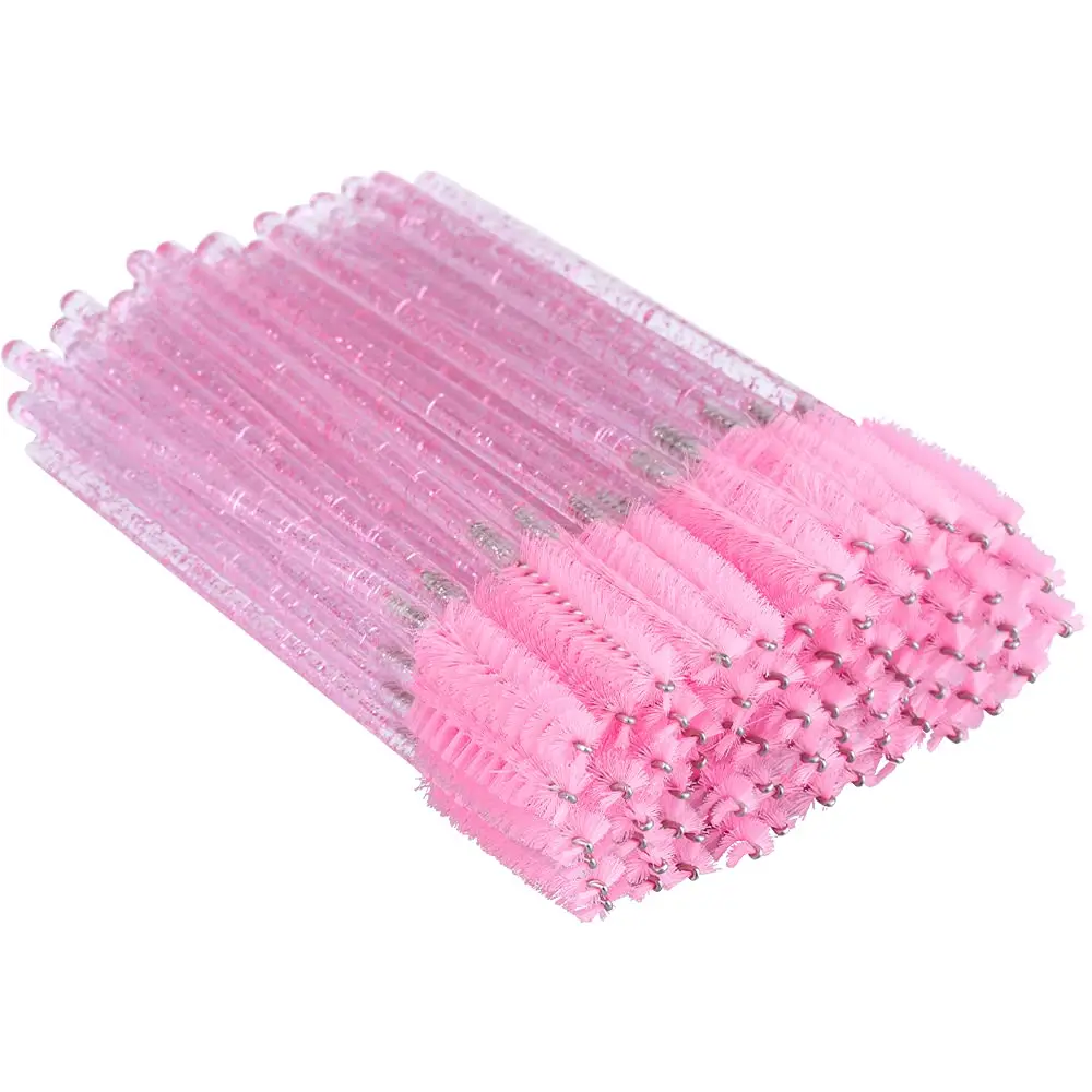 100PCS Eyelash Mascara Brushes Disposable Lash Crystal Eyelash Brush Makeup Kits for Eyelash Extensions and Eyebrow Brush