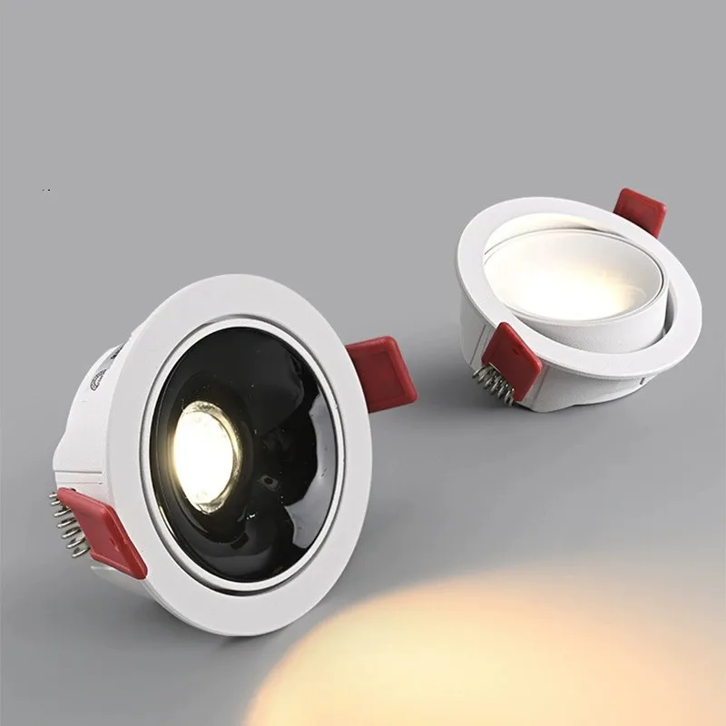 Dimmable Led Downlight Recessed Ceiling Lamp Aluminum Anti Glare COB Spotlight 5W7W9W12W15W18W 220V 110V Home Office Store