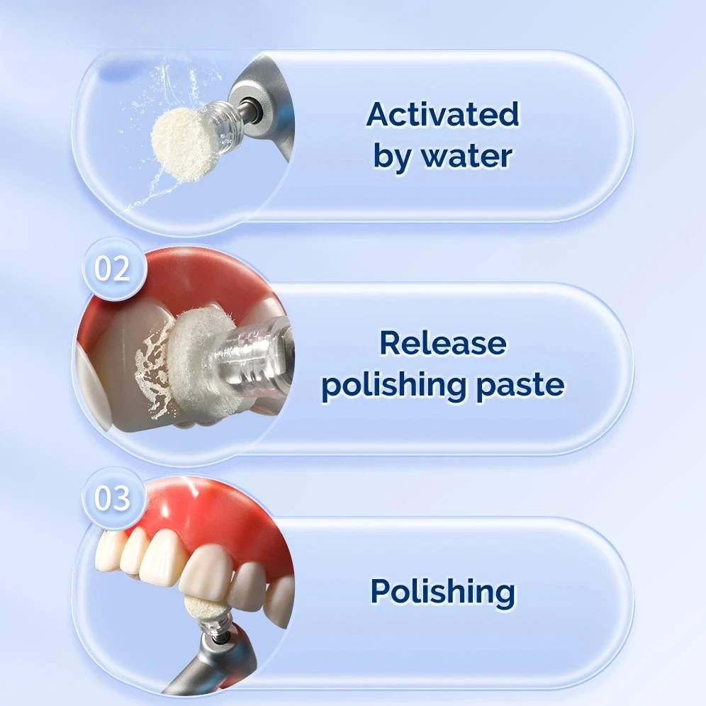 50 قطعة/صندوق AZDENT قرص تلميع مركب للأسنان معجون تلميع عجلة لباد يمكن التخلص منها عالي اللمعان CA مغزل #3