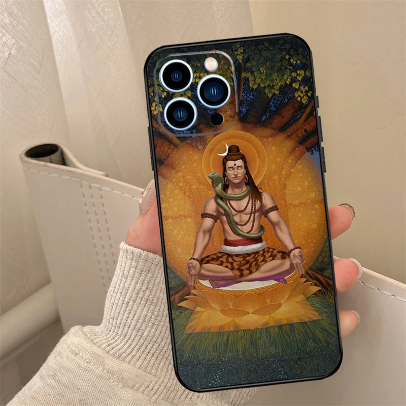 God Diety Hindu Ganesha Shiva Case For iPhone 16 15 13 11 12 14 Pro Max 12 Mini 7 8 Plus X XS Max XR Bumper Cover