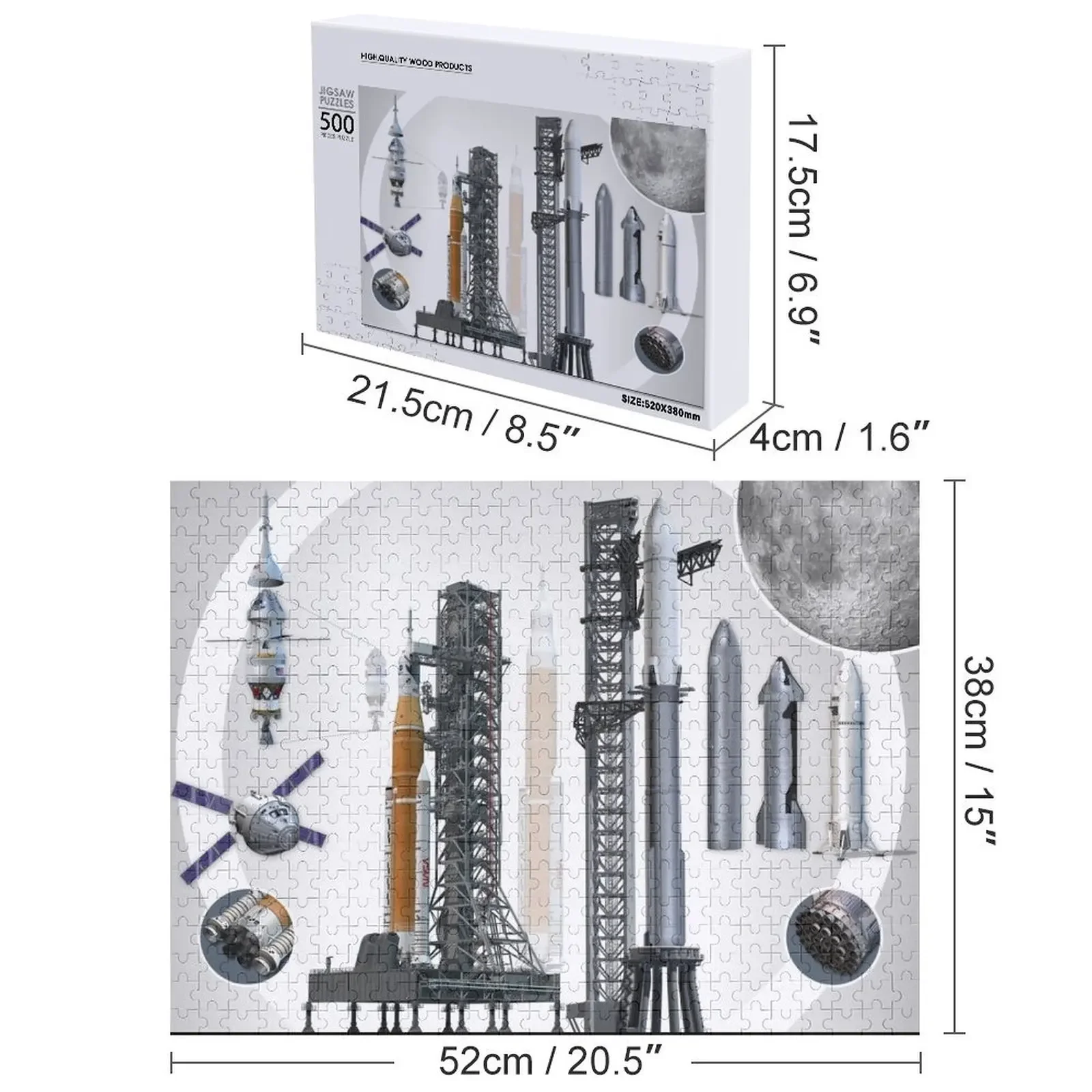 La luna de destino: los Artemis rockets que nos llegan, rompecabezas con foto personalizada para adultos, rompecabezas de madera