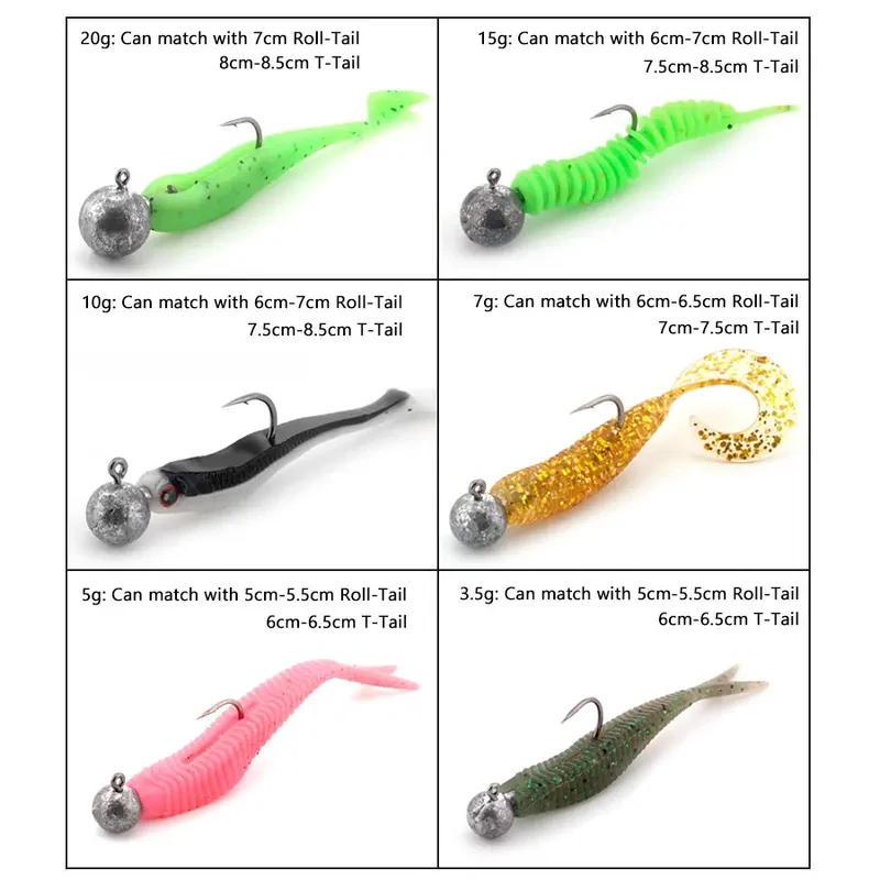 1g 1.5g 2g 2.5g 3.5g 5g 7g 10g 12g 20g jig head hook for fishing tackle ,rig soft worm hook crank lure bait hook view 6