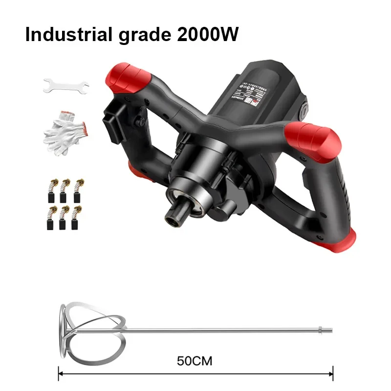 

220V Handheld Paint Cement Plaster Mortar Coating Mixer Putty Powder Meat Mixing 6 Gear Speed Adjustable Food Mixing Artifact