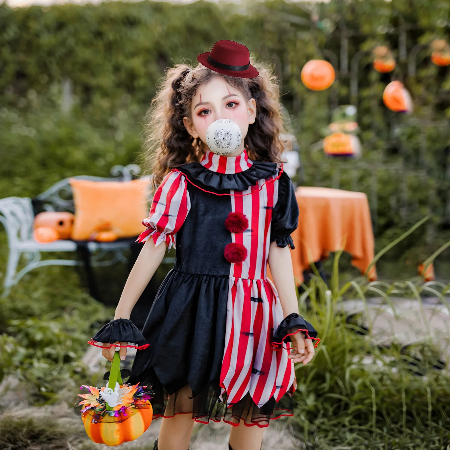 Costume per bambini di Halloween Clown Soul Cos Girls Dress Party Funny Dress Up Costume di carnevale