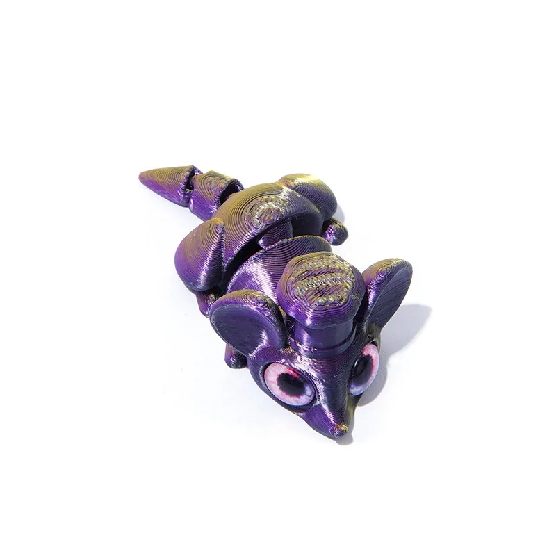 Figuras de ratón bonitas con estampado 3D de múltiples articulaciones de PLA, animales, Mini juguete sensorial en relieve, accesorios divertidos para el hogar, regalos para niños