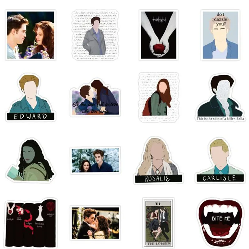 50PCS Twilight American TV series character graffiti laptop skateboard guitar waterproof sticker decoration