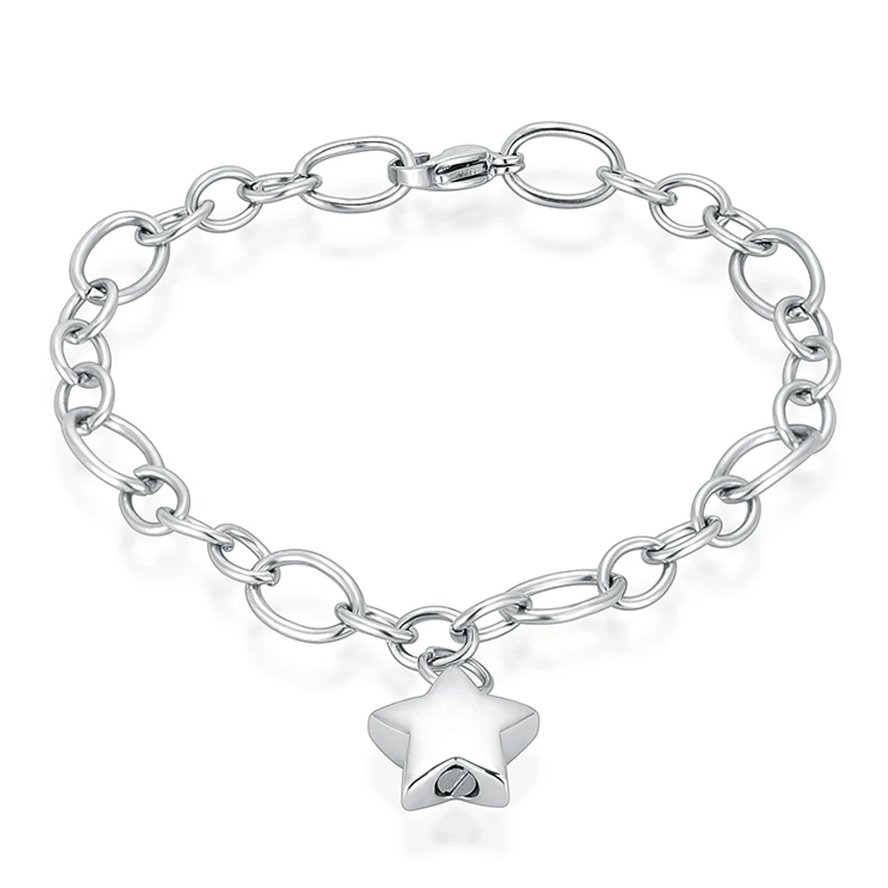 Cremação urna pulseira para cinzas estrela memorial cremação jóias para cinzas lembrança jóias bangle para mulher