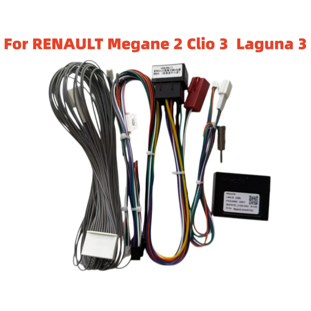 16 Pin For RENAULT Megane 2 Clio 3 2004 - 2007/ Laguna 3 2007 Android Player Power Cable Audio Adaptor Dash Trim kit Facia Panel