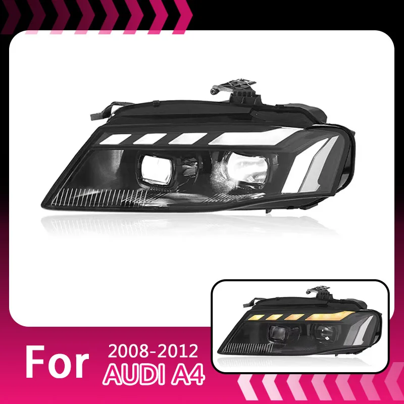 For A4 Headlights 2009-2012 A4L B8 Sedan Headlight DRL Hid Head Lamp Angel Eye Bi Xenon Beam Accessories,One set