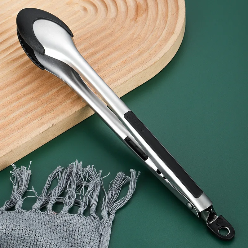 Stainless Steel Kitchen Tongs Non-Slip Silicone Food Clips Buffet Meat Beef Grill Clamps Barbecue Tools Cooking Utensils