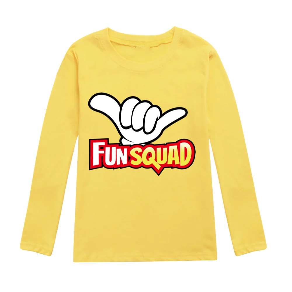 Fun Squad Gaming Boys O-neck Cartoons Pattern Autumn Outwear Children Sweatshirts for Kids Clothes girl Boy Cotton Pullovers