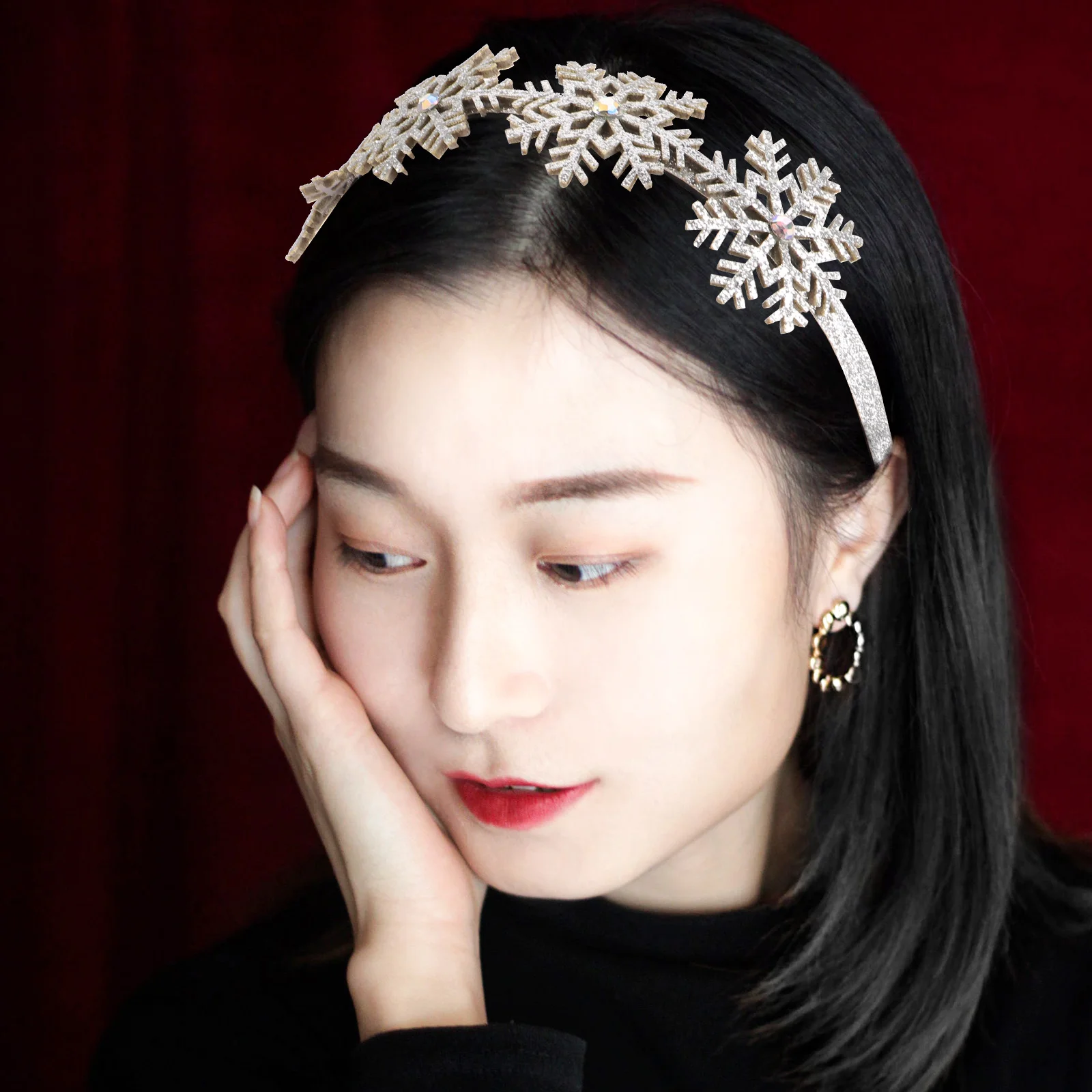 

Christmas Snowflake Hair Hoop Girls Headdress Party Headb Festival Headwear Hair Accessories Durable Classic Design Photo Prop