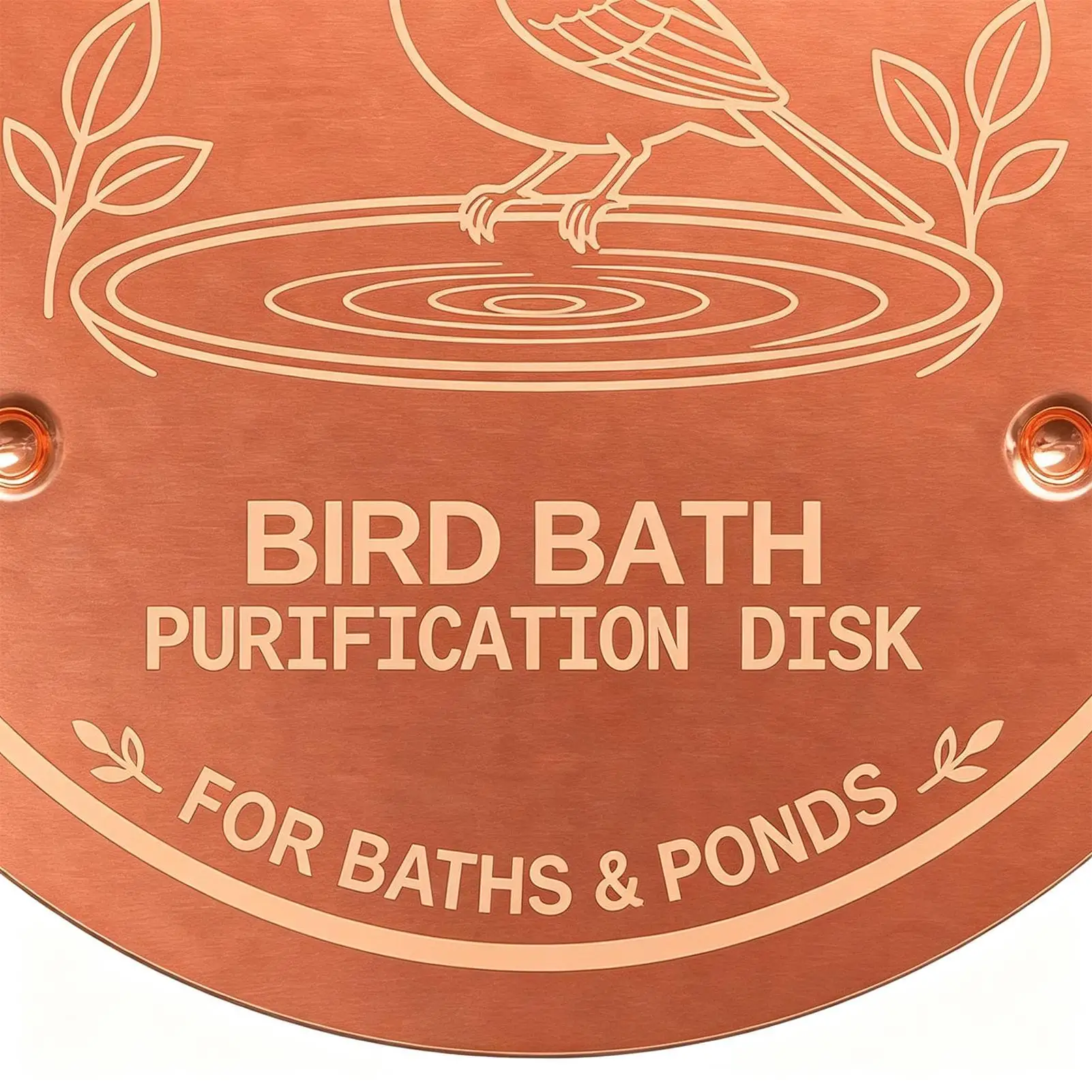 Bird Bath Copper Disk Triple Point Support Fountain Ponds Cleaner Purifier Copper Bird Bath Purification Disk For Ponds Outdoor