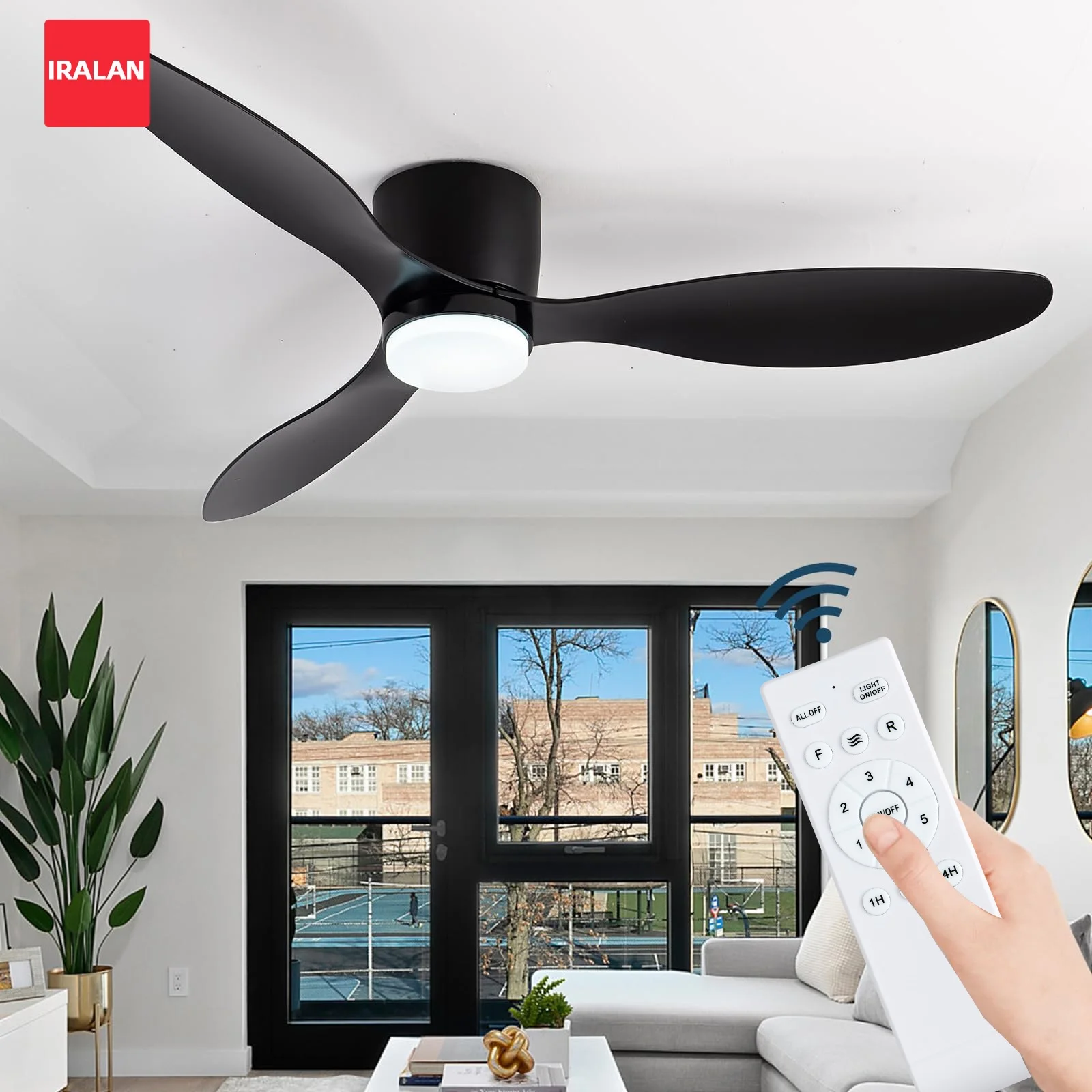 Simple Ceiling Fan Lamp Large Three-blade Fan Cool Home Electric Fan for Restaurant Bedroom Smart Silent Ceiling Fan with Light